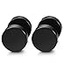 Stainless Steel Mens Womens Stud Earrings Set Ear Piercing Plugs Tunnel Punk Style (1pair Black)