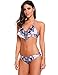 Ekouaer Women's Halterneck Top and Sexy Triangle Bottom Bikini Set Swimsuit