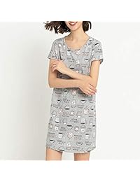 Enjoynight Camiseta estampada de pijama de algodón manga corta para mujer
