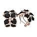 Fashion Plaza Alloy Black Enamel Flower Stud Earrings E10