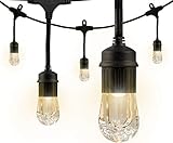 Enbrighten Classic LED Cafe String Lights, Black, 24 Foot Length, 12 Impact Resistant Lifetime Bulbs, Premium, Shatterproof, Weatherproof, Indoor/Outdoor, Commercial Grade, UL Listed, 31662