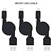 Retractable Micro Cable,Sicodo 3-Pack High Speed 2.5FT USB 2.0 A Male to Micro B Data Sync & Charger Cable Compatible with Android, Samsung Galaxy S7 Edge,S6 Edge,HTC,LG,Sony,PS4,Nokia and More
