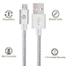 SGIN Micro USB Cable,3-Pack 6ft Nylon Braided Charging Cord - Extra Long USB 2.0 Sync and Charge for Android Devices, Samsung Galaxy, Sony, Motorola Nokia,and More(S Grey White)