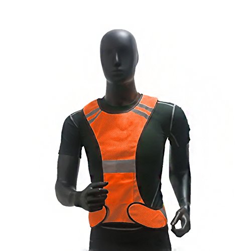 AUOON Reflective Night Running Vest with Adjustable Strap & Breathable Holes, Ultrathin Lightweight Safety Vest with 360° High Visibility for Running, Jogging, Cycling, Hiking, Walking, Red - Thumbnail 5