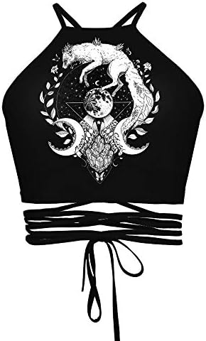 Ancia Womens Teens Girls Juniors Halterneck Sexy Vest Crop Top