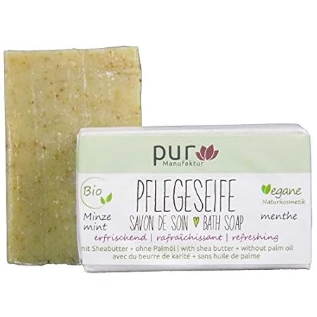 Manufaktur Pur Bio Natur-Olivenölseife Minze 100 g