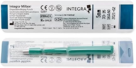 Miltex Sterile Sealed Biopsy DERMAL PUNCH 1mm, 1.5mm, 2mm Piercing Needle (1mm)