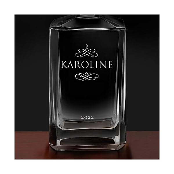 Maverton Whiskey Karaffe + 2/4 / 6er Whiskygläser Set mit Gravur - 700ml Whisky Dekanter - Geschenk zum Geburtstag für Damen - Name – Bild 5