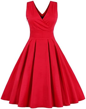 Nicetage Women 1950s Vintage Retro Dress Keyhole Bell Sleeve Swing Cocktail Dress Halloween Dress