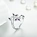 Yeahjoy Women's Adjustable Size Volly Open Rings Butterfly Shape Purple Austrian Crystals Rings