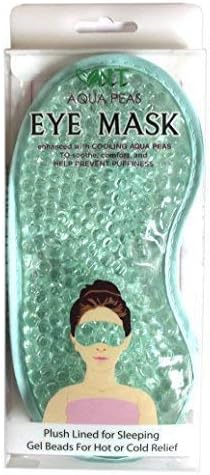 NT Aqua Peas Eye Mask - Reusable Eye Mask - Plush Lined for Sleeping Gel Beads For Hot or Cold Relief (Blue)
