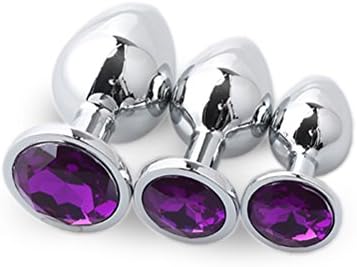 Yarachel 3PCS Stainless Steel Jeweled Sexy Stimulation Toys for Adult (Purple)