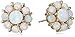 18k Yellow Gold Plated Sterling Silver Created Opal Flower Stud Earrings