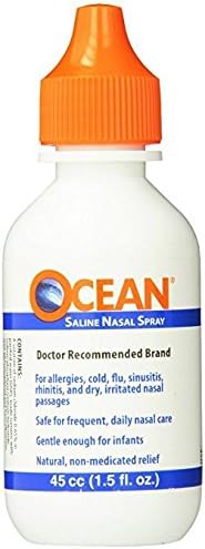 Ocean Nasal Saline Spray 1.5 oz. Per Bottle (2 Pack)