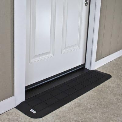 SafePath EZ EdgeWheelchair Threshold Ramp: Portable Ramp for Doorway Home Steps - Recycled Rubber, Made in USA, 1" H x 9-3/4" L x 46" W
