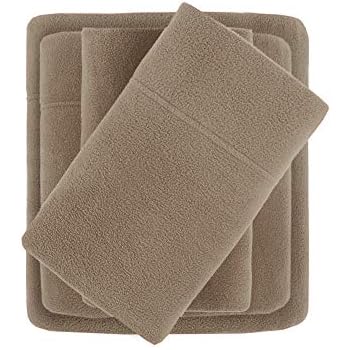 True North by Sleep Philosophy Cozy Brushed Microfleece Ultra Soft Cold Weather Sheet Set Bedding, Full, Brown