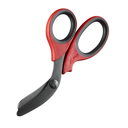 xShear 7.5' Extreme Duty Trauma Shears - Black Titanium Coated Blades, The perfect scissors for the Paramedic, EMT, Nurse or any Emergency Healthcare Provider (Red/Black)