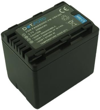 Dot.Foto VW-VBK360, VW-VBK360E-K Premium 3.6v-3.7v / 3580mAh Rechargeable Battery for Panasonic HDC-TM60, HDC-TM80, HDC-TM90