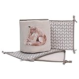 Lambs & Ivy Painted Forest Gray/Tan Fox Nursery 4-Piece Baby Crib Bumper