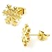Stainless Steel Snow Flake Post Stud Earrings For Women Girls Gold Silver 10mm