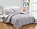 Chezmoi Collection 3-Piece Down Alternative Comforter Set - Lightweight All Seasons Luxurious Brushed Microfiber Comforter (Queen, Paloma Gray)