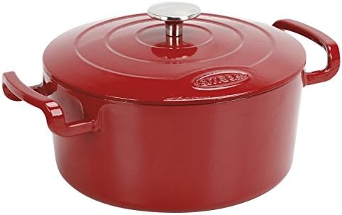 Sitram Sitra Bella Cast Iron Dutch Oven, 5.3 Qt, Red Glossy