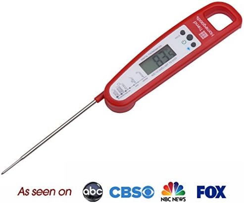 Digital Instant Read Meat Thermometer 100% Accurate Food Cooking Temperature-wireless Stainless steel Probe Best for Kitchen Outdoor BBQ,Turkey, Baking,Candy,Milk,Bath Water. (RED)