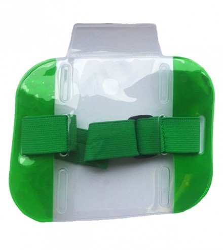 Pac Supplies Security Armband/Skipass/Badge Holder/Security Guard Id Pass (HI VIZ Green) - Thumbnail 3