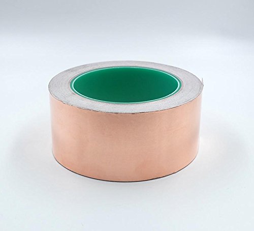 HobbyUnlimited Copper Foil Tape with Conductive Adhesive (2inch X 27yards) - Slug Repellent, EMI Shielding, Stained Glass, Paper Circuits, Electrical Repairs - Top Quality