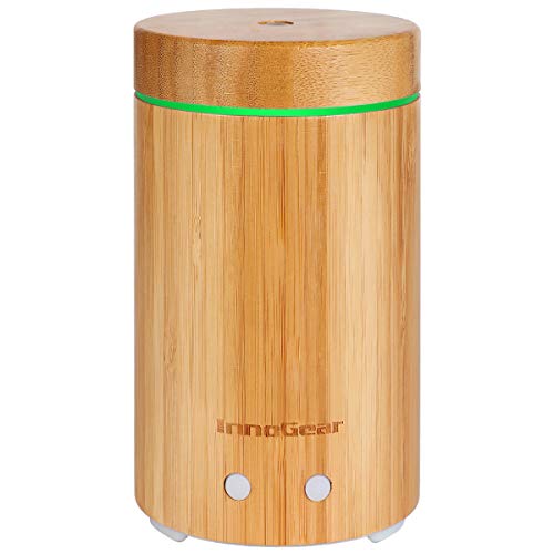 InnoGear 3rd Version 150ml Real Bamboo Essential Oil Diffuser Ultrasonic Aroma Aromatherapy Diffuser Cool Mist Humidifier with Intermittent Continuous Mist for Home Office Bedroom Room