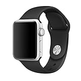 Zyra Sport Band for Apple Watch 38mm M/L, Soft Silicone Strap Replacement iWatch Bands for Apple Watch Sport, Series 3, Series 2, Series 1 Black
