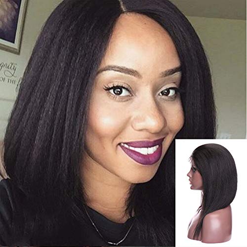 Sexy yaki lace front wigs human hair 130% density thick short bra…