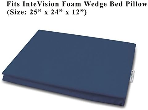 InteVision 400 Thread Count, 100% Egyptian Cotton Bed Wedge Pillowcase; Replacement Cover Designed to Fit the 12 (Height) Version of the InteVision Foam Wedge Bed Pillow (25 x 24 x 12) by InteVision