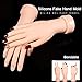 2Pcs Practice Hand for Acrylic Nails, Audio Nail Art Training Hand,Fake Hand for Nails Practice, Flexible Bendable Manicure Hand Practice Tool