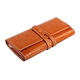 Kattee Women's Genuine Cow Leather Long Bifold Purse Wallet