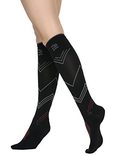 Buttons & Pleats Womens & Mens Medical Grade 20-30 mmHg Compression Socks Chevron ML