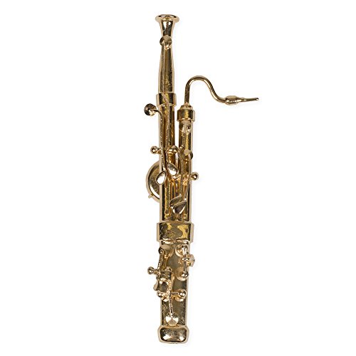 Bassoon Miniature Replica Gold Brass Tone 1.5 x 3 Resin Refrigerator Magnet