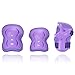 eNilecor Kids Knee Pads and Elbow Pads, Knee Pads for Kids Protective Gear Wrist Guard 3 in 1 for Roller Skating Skateboard Skating Cycling Bike Rollerblading Scooter for kids (Purple,M)