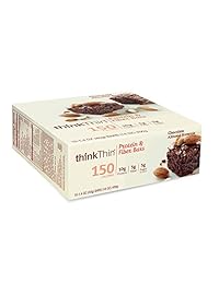 thinkThin Protein and Fiber Bars, Chocolate Almond Brownie, 10 Count