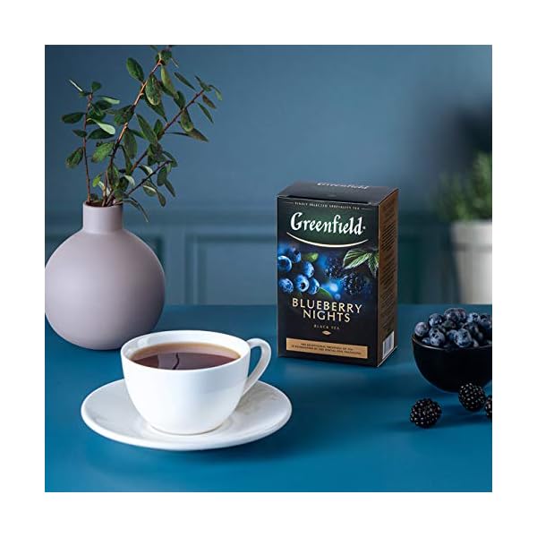 GREENFIELD BLUEBERRY NIGHTS | Schwarztee, aromatisiert – Blaubeere und Brombeere | Blatt Tee, loser Tee 100g | Ceylon… – Bild 5