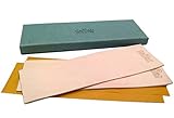 Pack of 2 Leather Honing Strop 3 inch by 10 inch with Double-Sided Adhesive Tape | 2 Knife Sharpening Compound Strops by Upon Leather