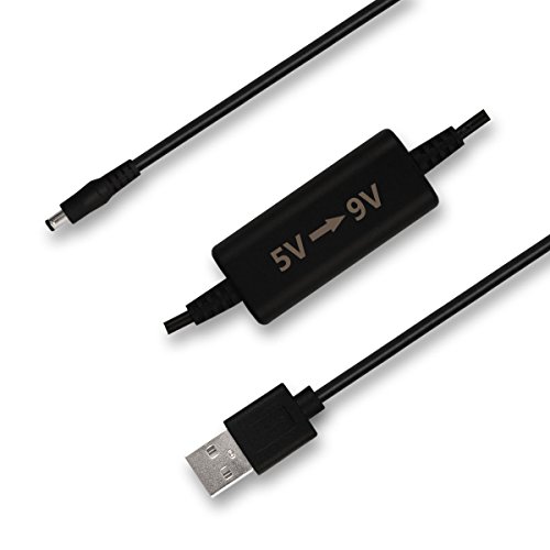 KUNCAN 5ft USB 5v to DC 9v Step Up Converter Cable, USB Port Voltage Converter to DC 5.5 x 2.1mm Connector