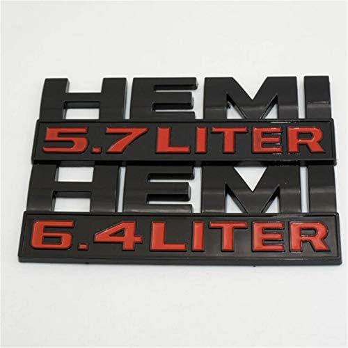 Mongoliah 2pcs Black Ram Hemi 5.7 Liter Logo Decal Emblem Nameplate Badge for Dodge RAM(black)
