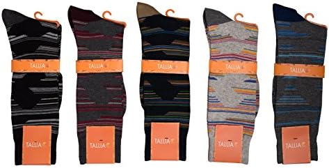 Men's New Tallia pacman Designer Dress Casual Happy Socks in multiple colors (10-13, blue/khaki)