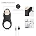 EROCOME Full Silicone Vibrating Sagitta Remote Control Cock Ring - Waterproof Rechargeable Penis Ring Vibrator with 8 Modes - Sex Toy for Male or Couples (Black)
