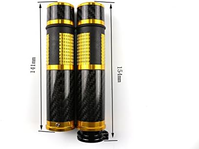 Carbon Fiber Universal 22mm 7/8"Handlebar Grips Bar Ends For Honda Yamaha Suzuki KTM Kawasaki Ducati Gold