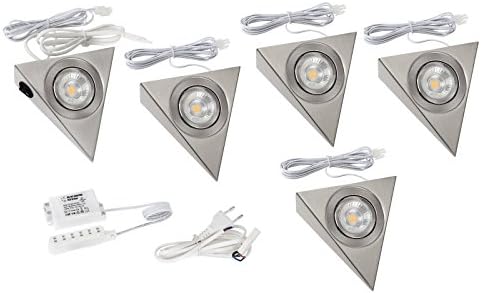 Set of 1 LED COB Under-Unit Down Light Surface Mounted Light Kitchen Light Triangular Spotlight 1.8 Watt Modern 5 Leuchten [Energy Class A+]