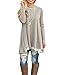Sanifer Women's Lace Long Sleeve Tops Long Tunic Blouses Shirts for Leggings Dresses(Medium, Khaki)