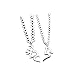 Grenf Fashion 2016 Various Birthday Gift Heart Deer Head Horn Necklace Heart Shape Elk Splice Necklace Animal Skull Pendant for Couples (Heart Shape Elk Splice Pendant - Silver(one pair))
