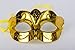 Solovey 12Pack Gold Shining Plated Party Mask Wedding Props Masquerade Mardi Gras Mask Party Costume Accessory, Large
